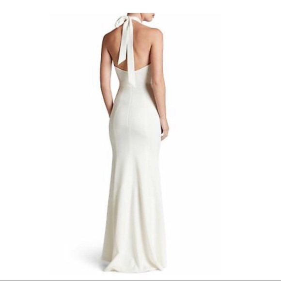 DRESS THE POPULATION CREPE HALTER MAXI GOWN - Picture 4 of 6